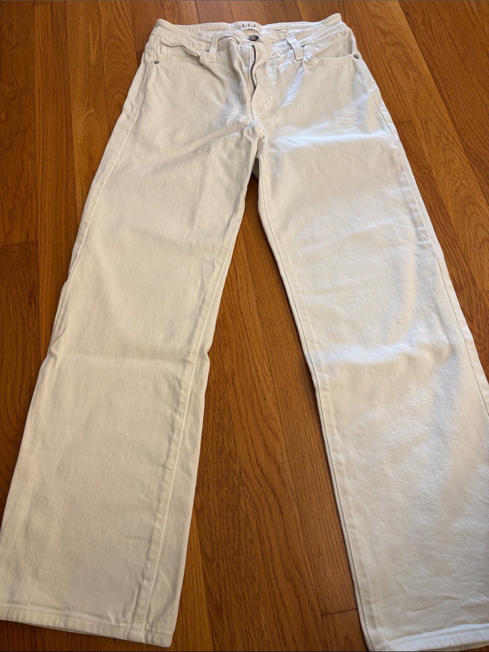 Classic Straight Leg White Jeans for Women